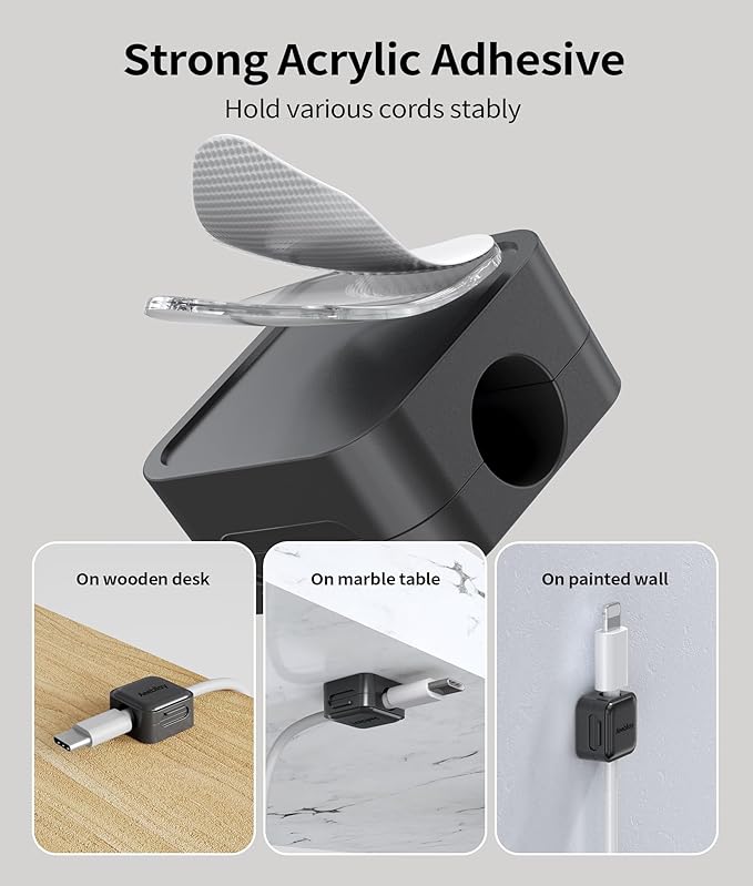 9 Pack Magnetic Cable Clips Cord Organizer, Desk Cable Management Accessories - Image 6