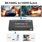 8K HDMI Switch 2 in 1 Out, 8K@60Hz 4K@120Hz 1080P@240Hz - Image 4