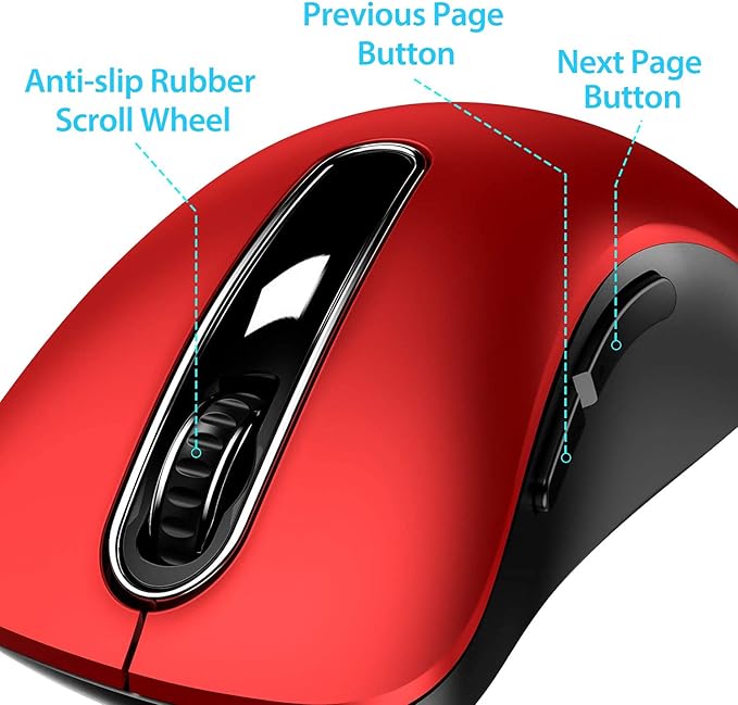 memzuoix 2.4G Wireless Mouse, 1400 DPI Mobile Optical Cordless Mouse - Image 3