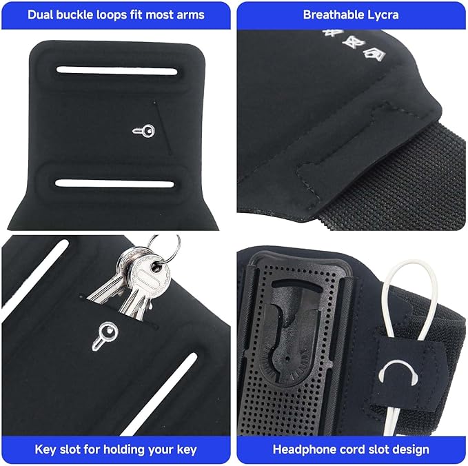 Wristband Phone Holder for Running, 360°Rotation & Detachable Sports Armband - Image 4