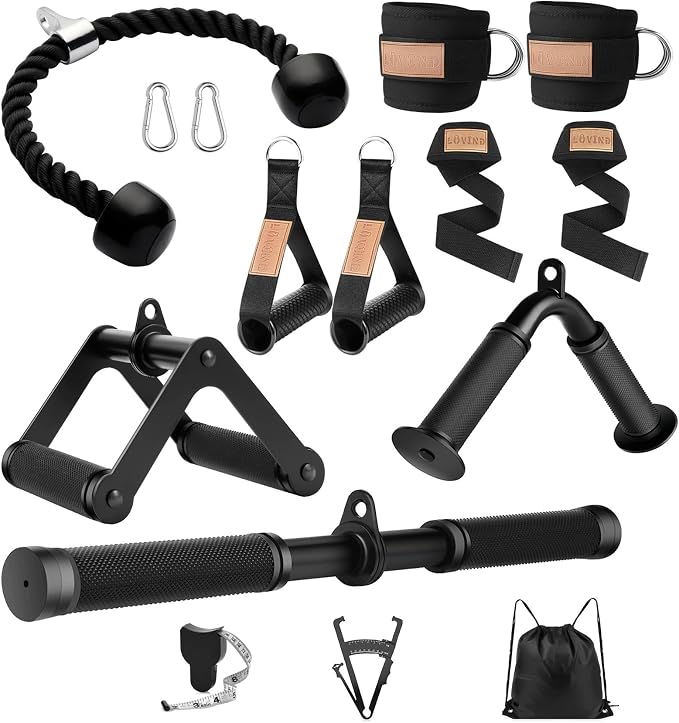Cable Machine Attachment，LAT Pulldown Attachments Upgraded 1.3 Inch Comfort by Lovind