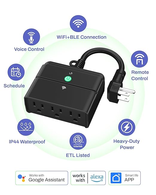 BN-LINK Smart WiFi Heavy Duty Outdoor Outlet, Timer and Countdown Function - Image 2