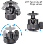 Mini Ball Head, CNC All Metal Aluminum Universal Panoramic Tripod Head Mount - Image 4