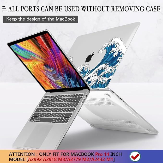CISSOOK Ocean Case for MacBook Pro 14 inch 2021 2022 2023 2024 Release Model - Image 5