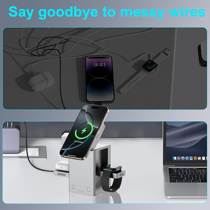 25W 3 in 1 Charging Station for Apple Devices, Auto Open/Close Mag-Safe - Image 8