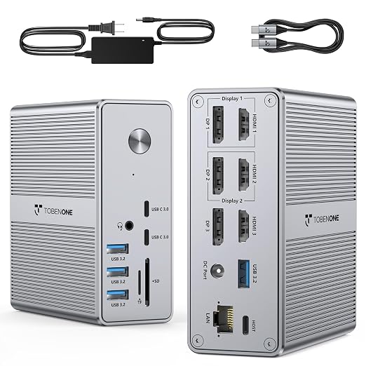 TobenONE DisplayLink Docking Station Triple Monitor by TobenONE