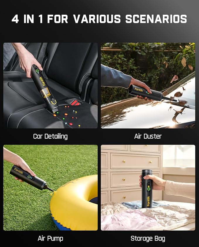Fanttik Slim V10 APEX Cordless Car Vacuum, 4-in-1 Portable Mini Handheld Vac - Image 3