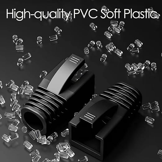 100Pack RJ45 Boot Cover, Cat5 Cat6 Cat6A Ethernet Network Cable Strain Relief - Image 3