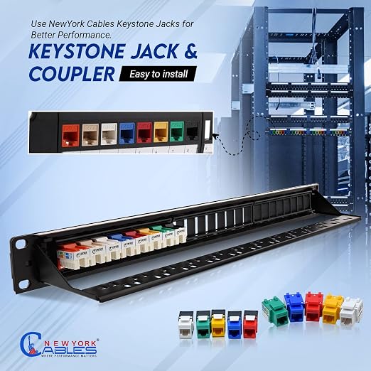 NewYork Cables® Blank Keystone 24 Port Cat6 Patch Panel - Image 5