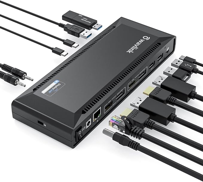 WAVLINK DisplayLink Laptop Docking Station Dual 4K@60Hz, 100W PD Charging by WAVLINK%C2%AE