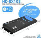OREI 1080P 1x8 HDMI over Ethernet Extender Splitter CAT6/7 Over Cable Full HD - Image 5