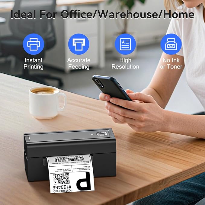 Bluetooth Thermal Shipping Label Printer, Wireless 4x6 Shipping Label Printer - Image 5