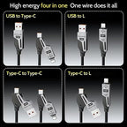 65W 4-in-1 Retractable Fast Charging Cable, 2M/6.5ft Spring Coiled USB-C to - Image 5