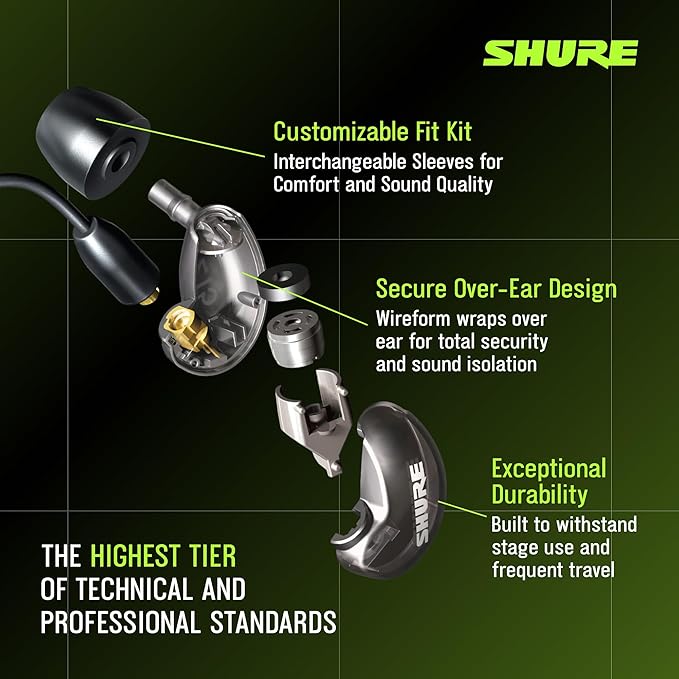 Shure SE215 PRO Wired Earbuds, Professional Sound Isolating Earphones - Image 4
