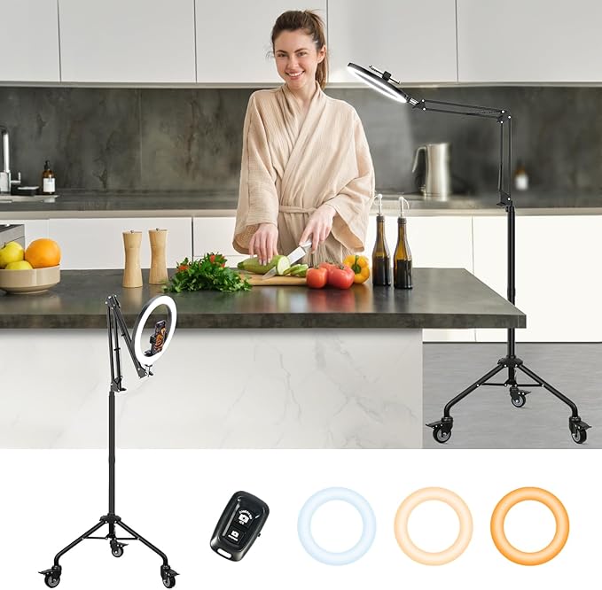 LUXSURE Ring Light Tripod for iPhone, Overhead Camera Mount by LUXSURE