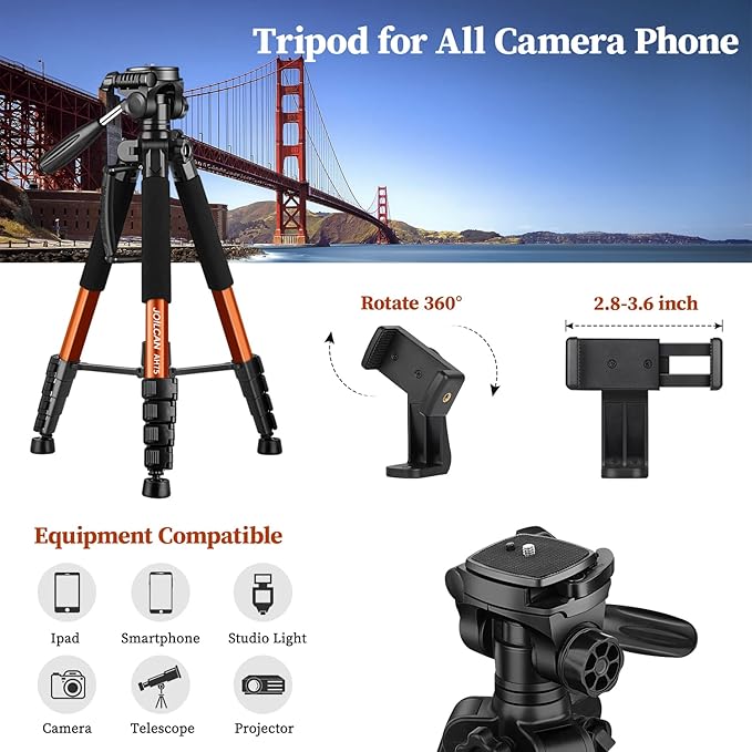 JOILCAN Tripod Camera Tripods, Heavy Duty Tall Cameras Tripod Stand, - Image 7
