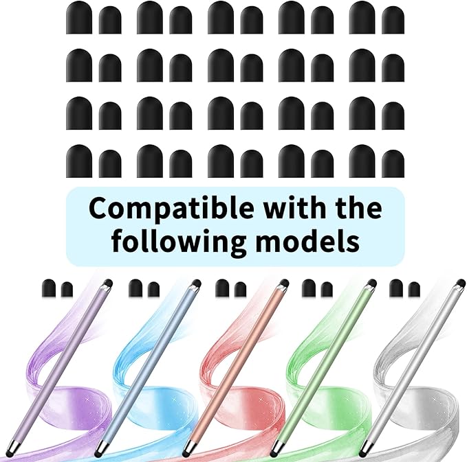 40PCS Replacement Rubber Tibs for Stylus Pen, High Sensitivity and Precisio - Image 2