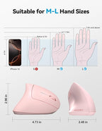 TECKNET Ergonomic Mouse, Rechargeable 2.4G+Bluetooth Vertical Mice 6 DPI - Image 7