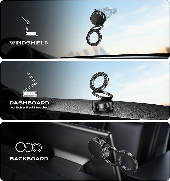 Latest Upgraded Suction Cup Phone Mount Nano Gel 360°Phone Stand Vacuum - Image 2