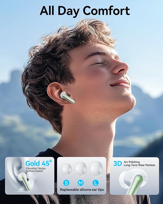 Wireless Earbuds, 40 Hours Playtime, Lightweight in-Ear Earphones - Image 6