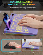 Wireless Keyboard with 7 Colored Backlits, Wrist Rest, Phone Holder, - Image 3