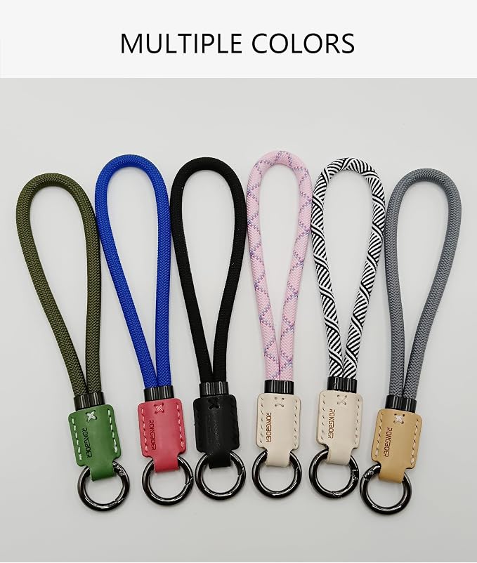 Handmade Cowhide Leather Phone Wrist Strap, Universal Adjustable Key Lanyard - Image 3