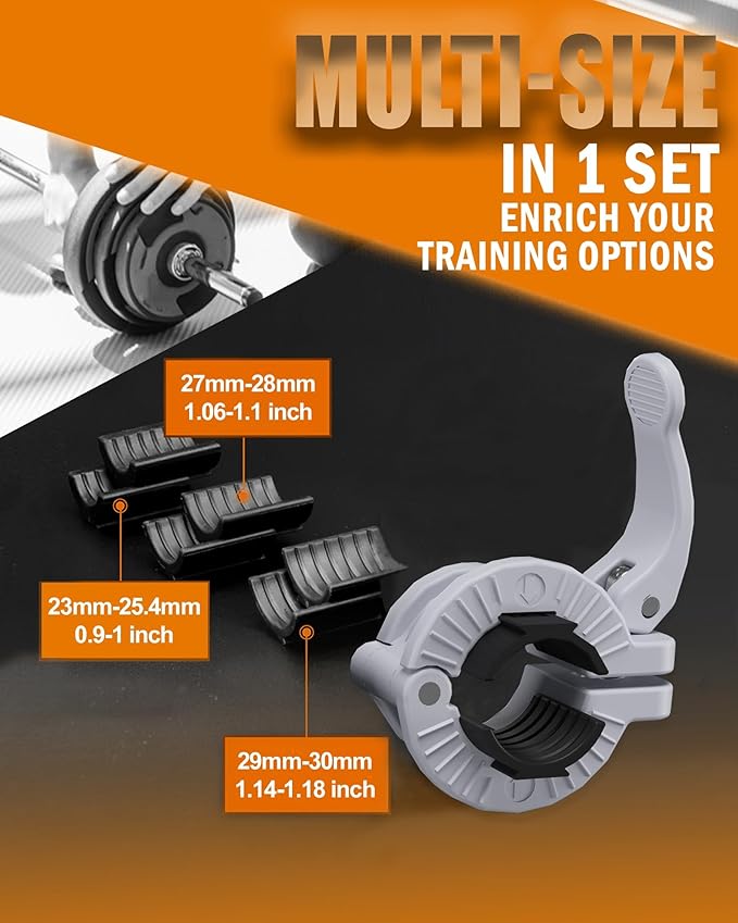 MAXRICH Barbell Clamp 1 inch Multiple Sizes & Adjustable Weight Clips - Image 2
