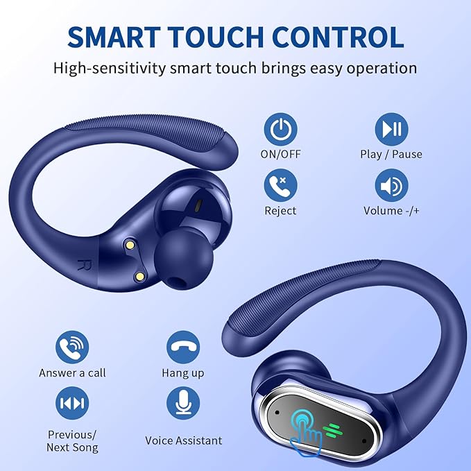 Wireless Earbuds, 2025 Bluetooth 5.4 Headphones Sport, 50H Stereo Wireless - Image 5