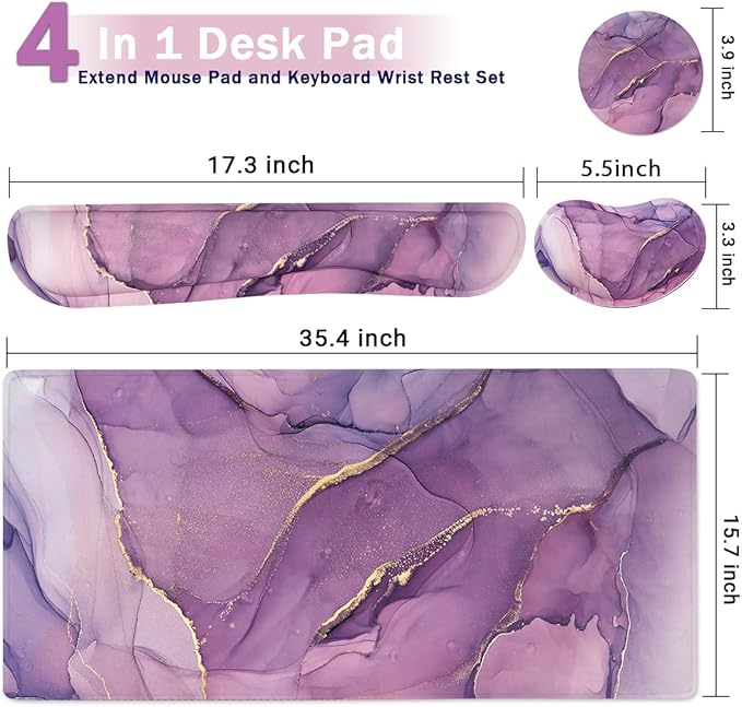 Large Mouse Pad and Keyboard Wrist Rest, Desk Pad - Image 2