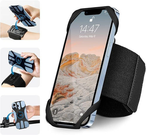 3in1 Running Sports Armband+Wristband+Bicycle Phone Holder, 360° Rotation & by HLOMOM