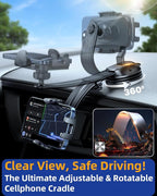YRU Cell Phone Holder for Car Dashboard Windshield Phone Stand for iPhone 16 15 - Image 4