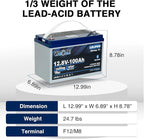 Weize 12V 100Ah TM Bluetooth LiFePO4 Lithium Battery, Built-in 120A BMS - Image 4