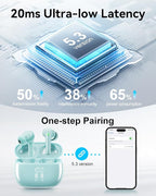 Wireless Earbuds, Deep Bass Stereo Sound, 40 Hours Playtime, Lightweight in-Ear - Image 4