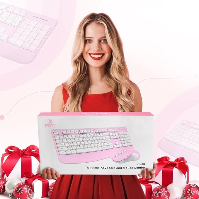 Wireless Keyboard and Mouse Combo, EDJO 2.4G Full-Sized Ergonomic Computer - Image 8