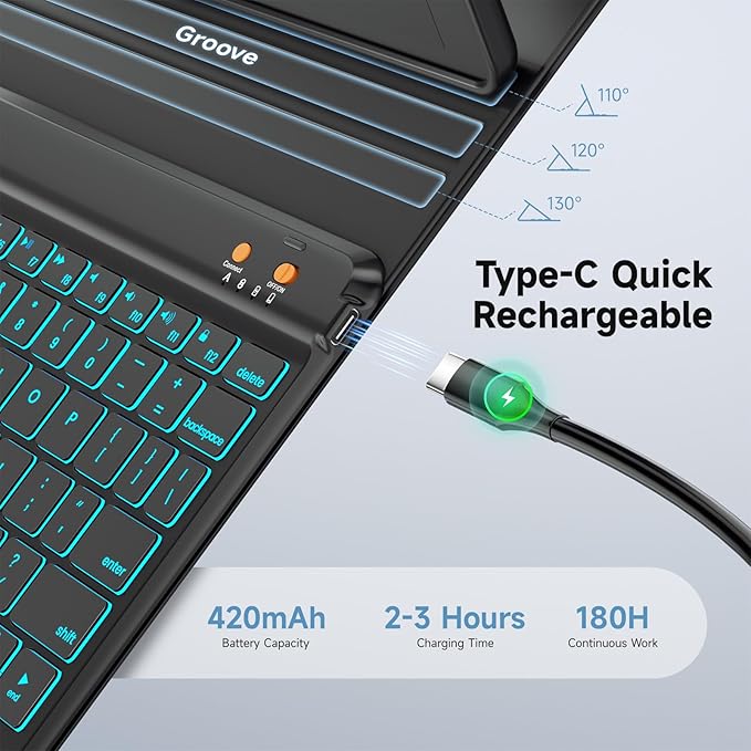 Keyboard Case for iPad 9th/8th/7th Generation 10.2 inch 2021/2020/2019 & ipad - Image 5