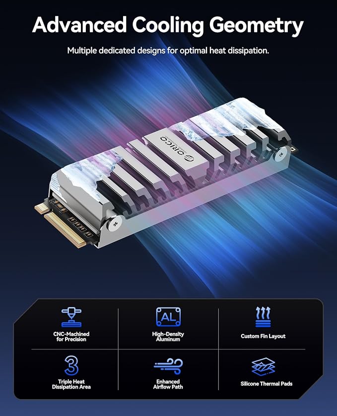 ORICO OS5 4TB M.2 SSD for PS5 Storage Expansion, M.2 PCIe 4.0 NVMe Gaming SSD - Image 5