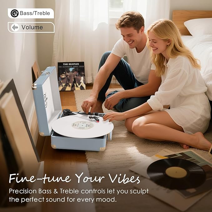 VINYLS LINK Vinyl Record Player Bluetooth, 3-Speed Turntable Vinyl Player - Image 4