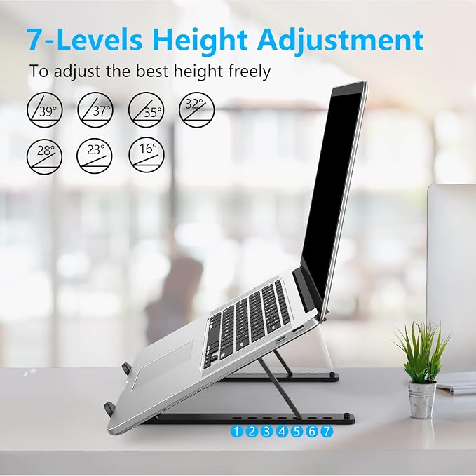 Adjustable Laptop Stand, Portable Laptop Riser - Image 3