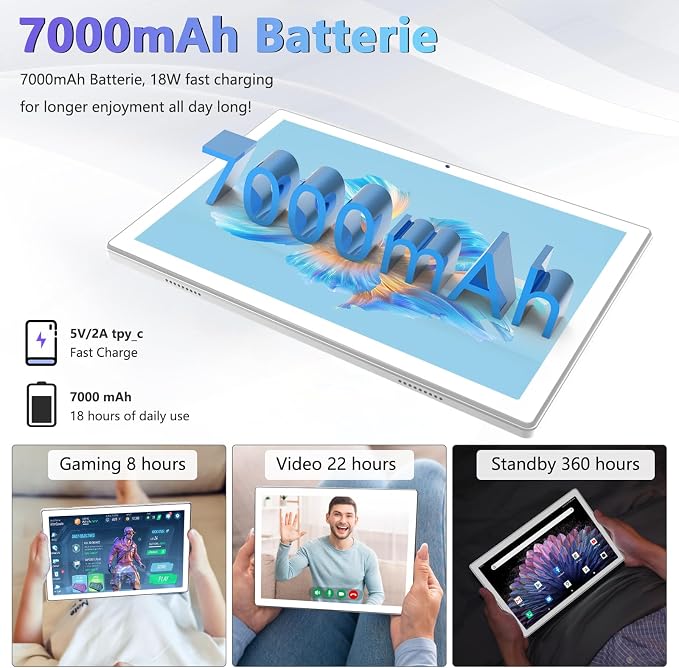 ANTEMPER Latest Android Tablet 10.1 Inch, 5G WiFi Tablets Mit 16GB RAM+128GB ROM - Image 7
