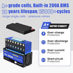 12.8V 200Ah LiFePO4 Lithium Battery 1 Pack - Image 2