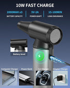 BOBYE Electric Compressed Air Duster & Keyboard Cleaner, 2-in-1 Blower & Vacuum - Image 7