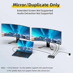 8K HDMI Splitter 1x2 – 1 in 2 Out, HDCP 2.3, Auto Downscaling, Duplicate/Mirror - Image 3