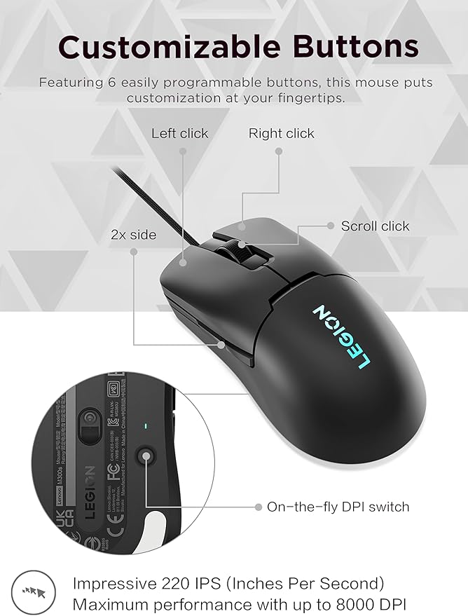 Lenovo Legion M300s RGB Wired Gaming Mouse - Image 4