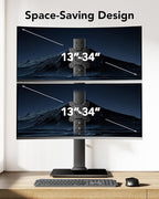 HUANUO Dual Monitor Stand for 13 to 34 Inch, Max Load 44 lbs, Vertical Monitor - Image 2