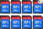 INDMEM SD Card 64GB 8-Pack, Class 10 64GB High Speed up to 90M/S Full HD Video by READYXIO