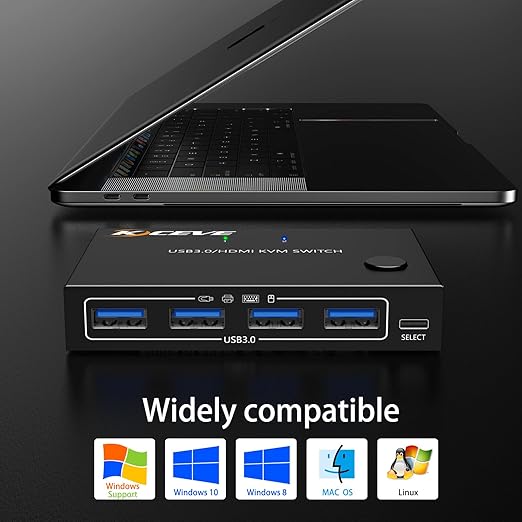HDMI KVM Switch 1 Monitors 2 Computers 4K@60Hz, USB3.0 KVM Switches EDID - Image 5