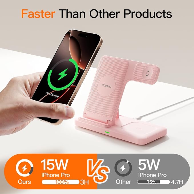 2025 3 in 1 Wireless Charger for iPhone 16 15 14 13 12 11 XR 8, Apple Charging - Image 2