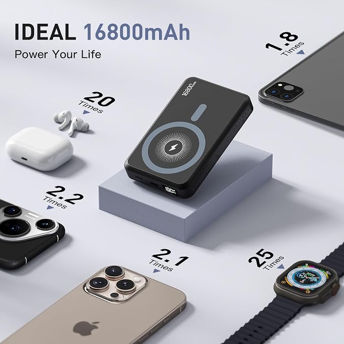 2025 Latest Magnetic Wireless Power Bank, 16800mAh Portable Charger - Image 3