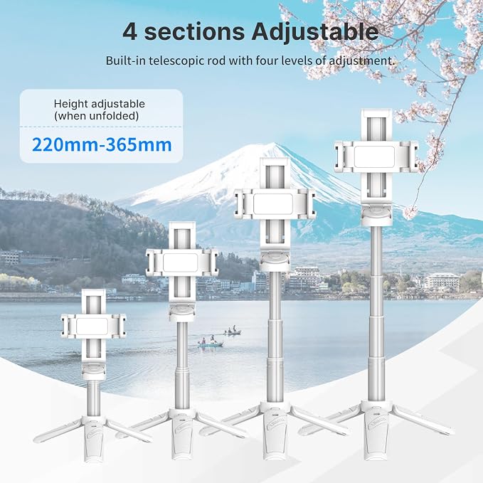 ULANZI JJ02 Selfie Stick Tripod, Extendable Grip Phone Tripod w Detachable - Image 3