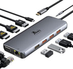 LIONWEI Laptop Docking Station Dual Monitor, 11-in-1 to 4K HDMI, Gigabit by LIONWEI